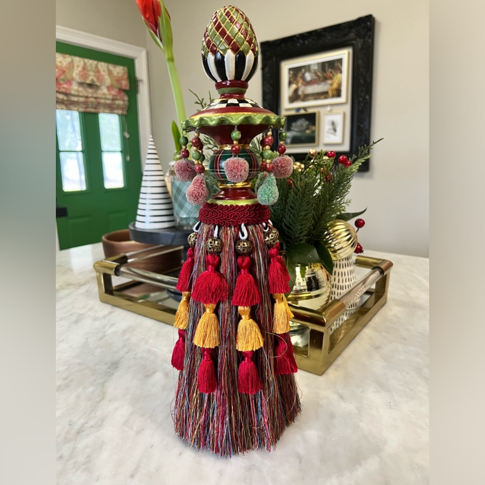 MacKenzie Childs Christmas table tassel.